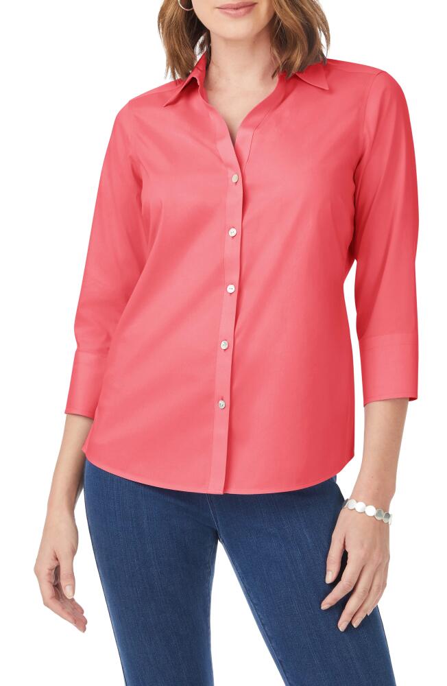 Foxcroft Mary Button-Up Blouse in Coral Sunset Cover