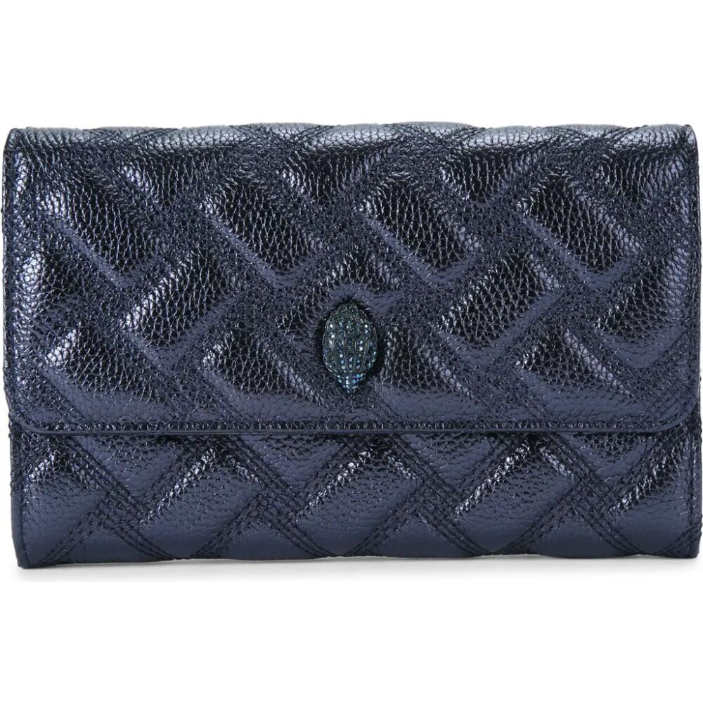 Kurt Geiger London Kensington Drench Quilted Leather Wallet on a Chain in Dark Blue Cover