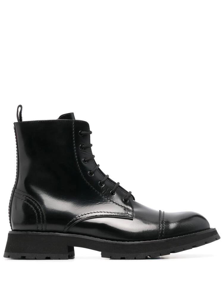 Alexander McQueen lace-up leather ankle boots - Black Cover