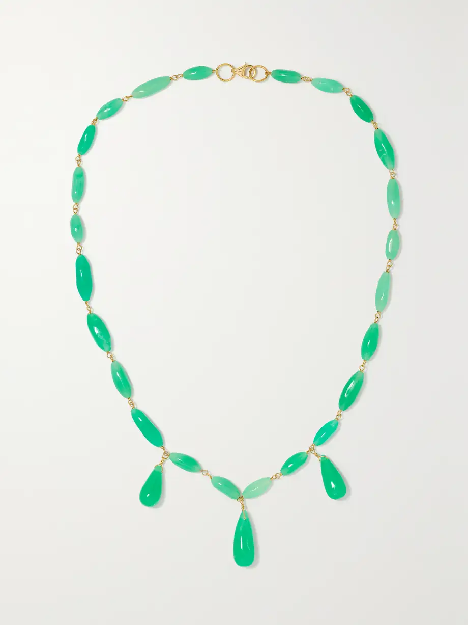 Pippa Small - 18-karat Gold Chrysoprase Necklace - Green Cover