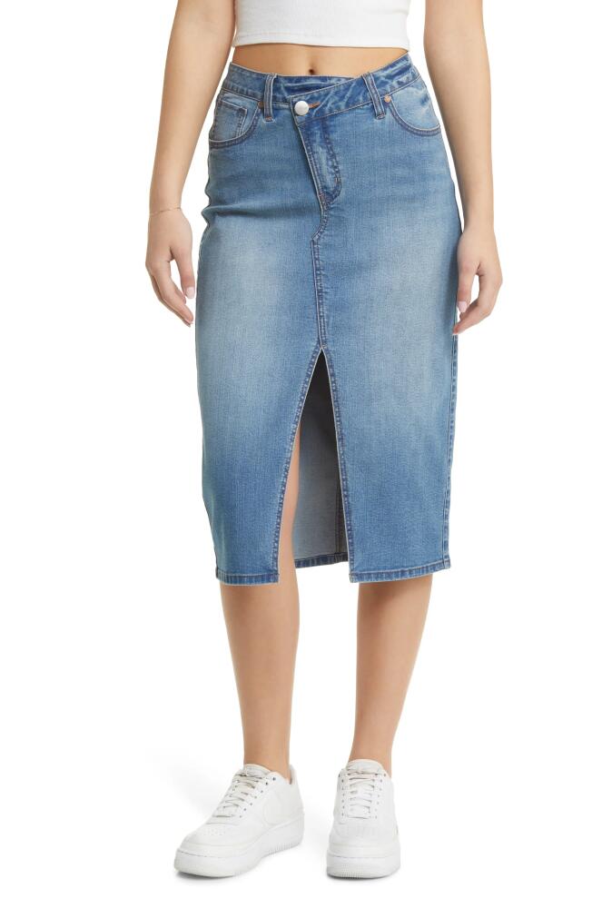 1822 Denim Crossover Waist Denim Skirt in Harrison Cover