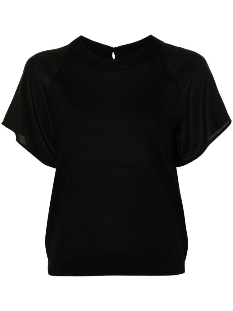 Max & Moi Tilda panelled ribbed top - Black Cover