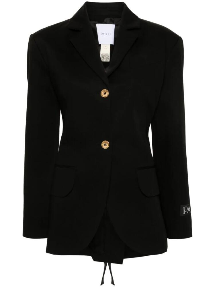 Patou tie-fastening-straps twill blazer - Black Cover