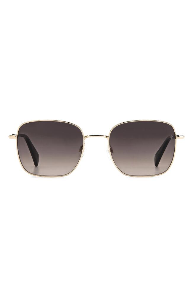 rag & bone 52mm Gradient Square Sunglasses in Gold/Brown Gradient Cover