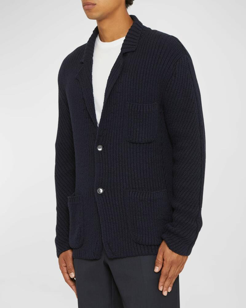 Brioni Men's Rib-Knit Cardigan Sweater Cover