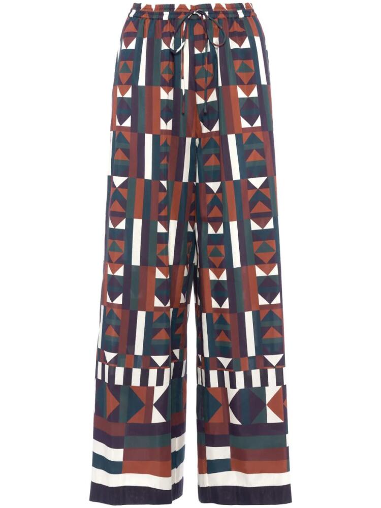 ERES Pluriel geometric-print palazzo pants - Brown Cover