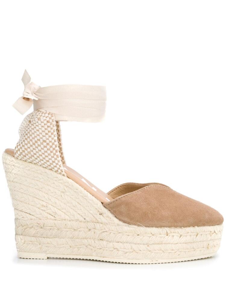 Manebi wrap-tie wedge sandals - Neutrals Cover