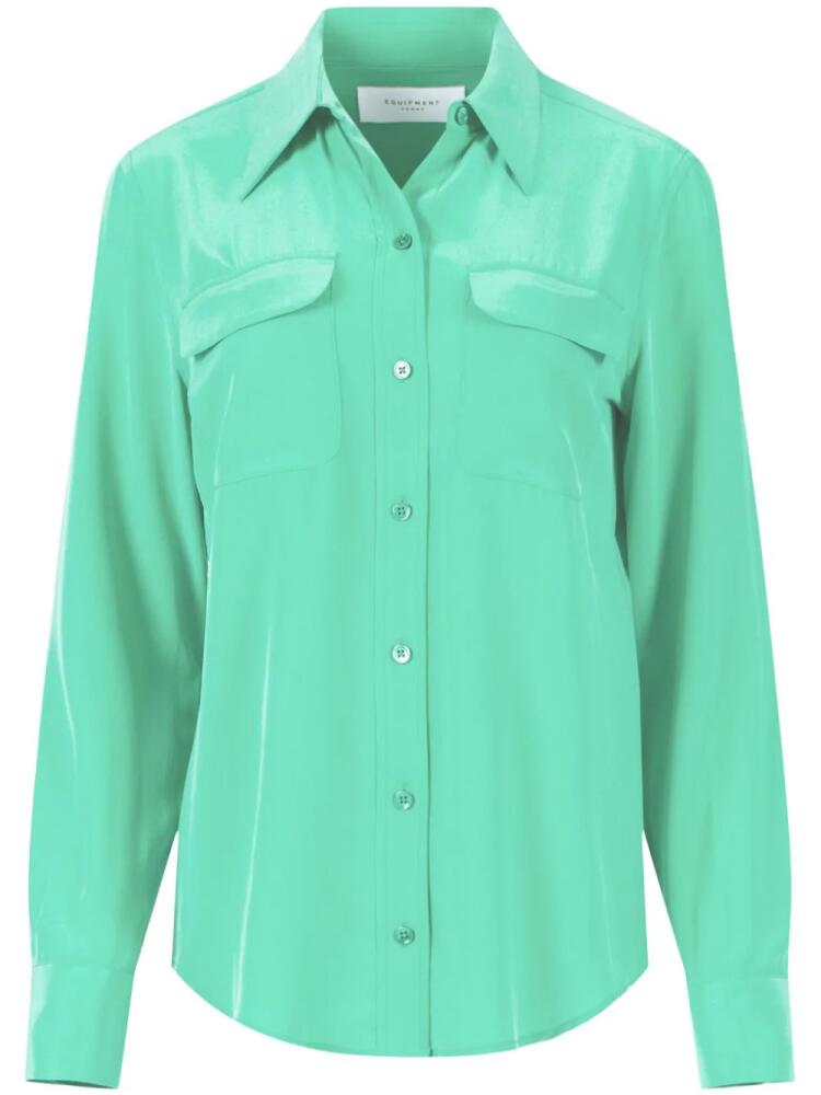 Equipment Signature silk shirt - Green Cover