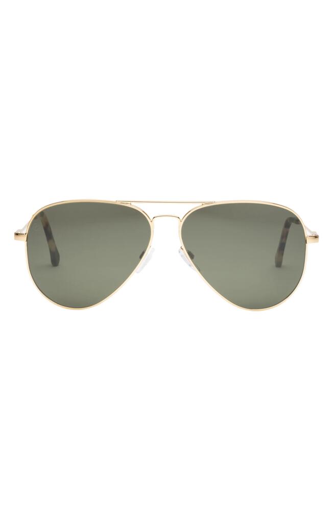 Electric AV1 XL 51mm Polarized Aviator Sunglasses in Shiny Gold/Grey Polar Cover