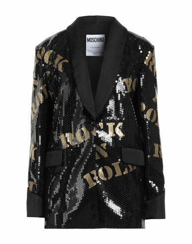 Moschino Woman Blazer Black Polyester, Elastane Cover