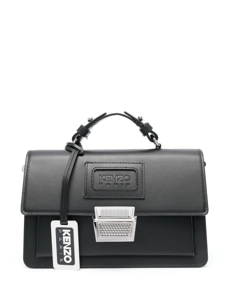 Kenzo logo-debossed leather tote bag - Black Cover