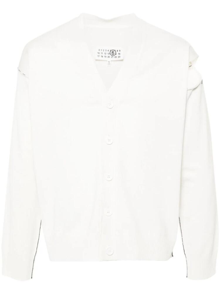 MM6 Maison Margiela cut-out detail cardigan - White Cover