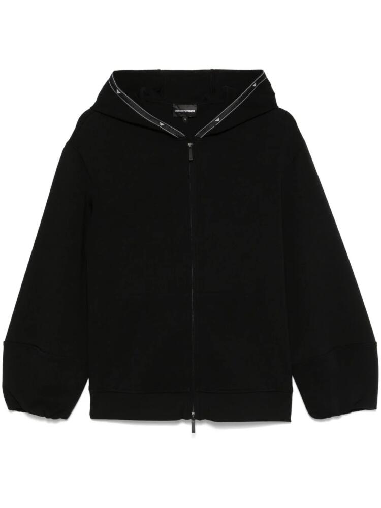 Emporio Armani logo-tape hoodie - Black Cover