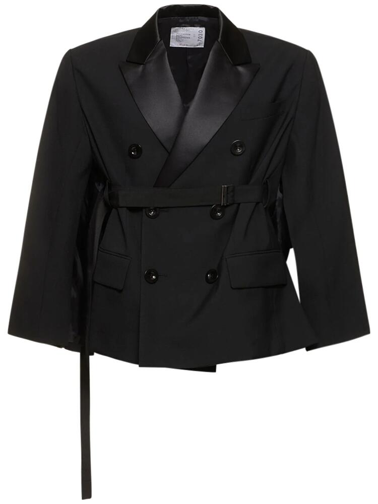 SACAI Belted Double Breast Tailored Jacket Cover