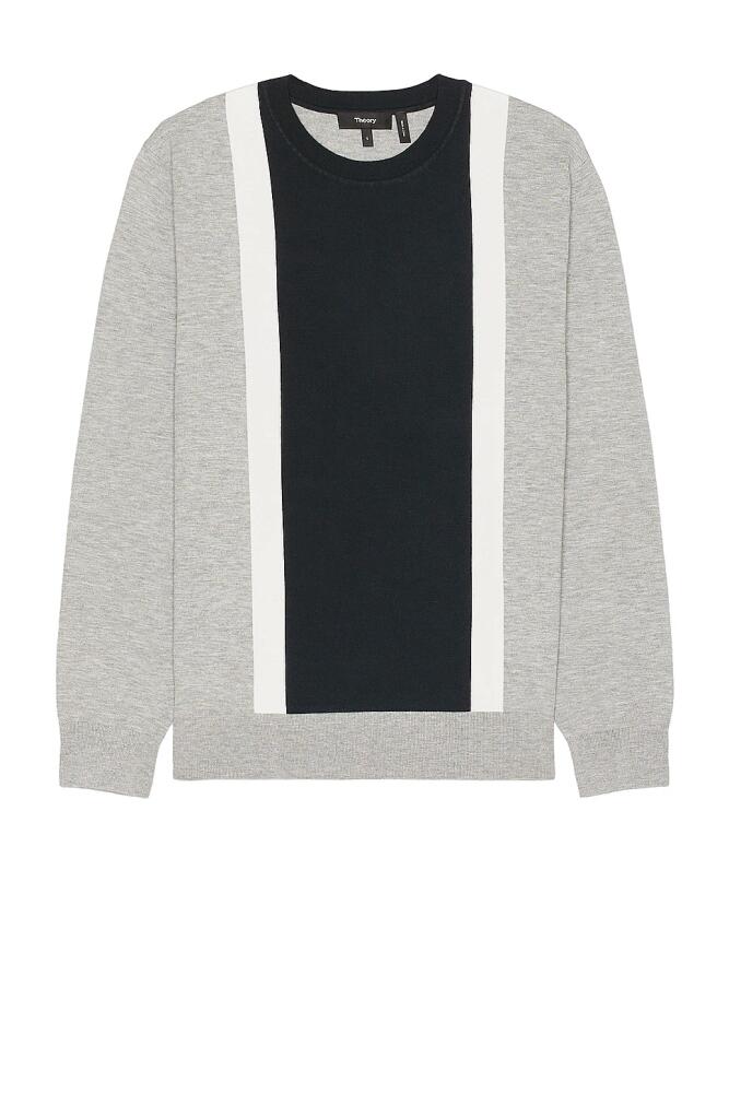 Theory Intarsia Crew Sweater in Grey Cover