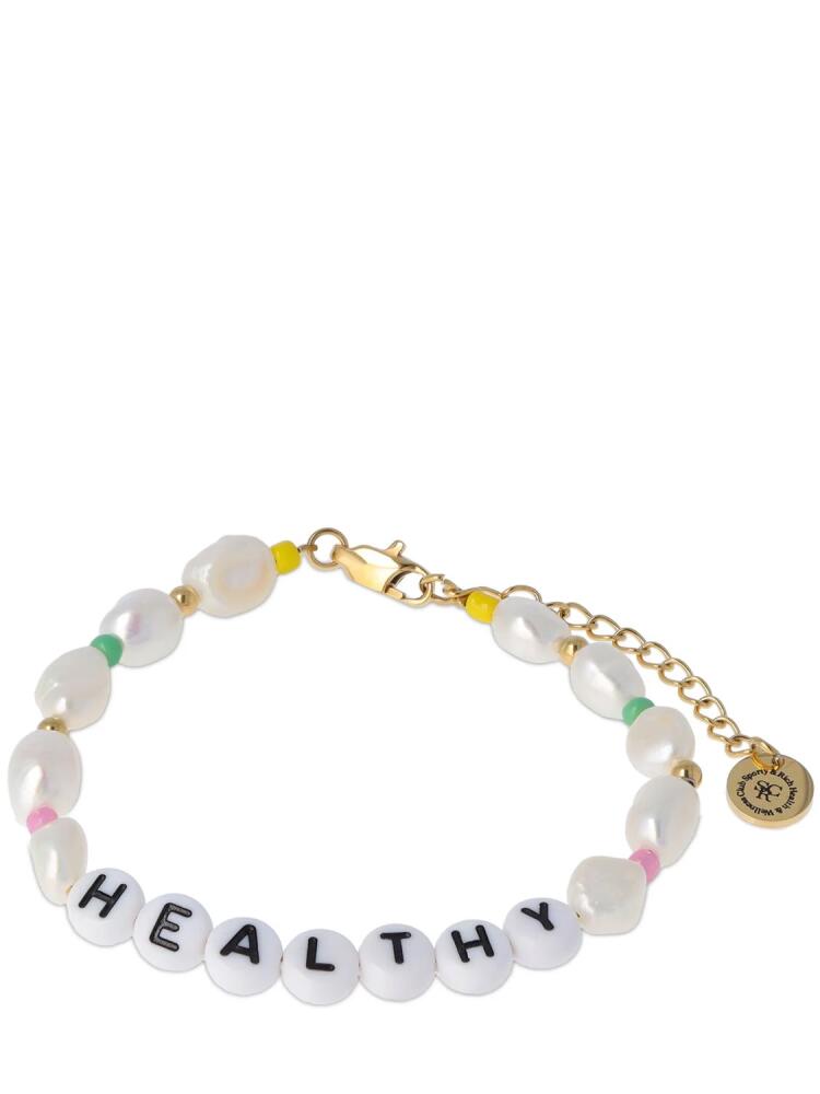 SPORTY & RICH Healthy Faux Pearl & Bead Bracelet Cover