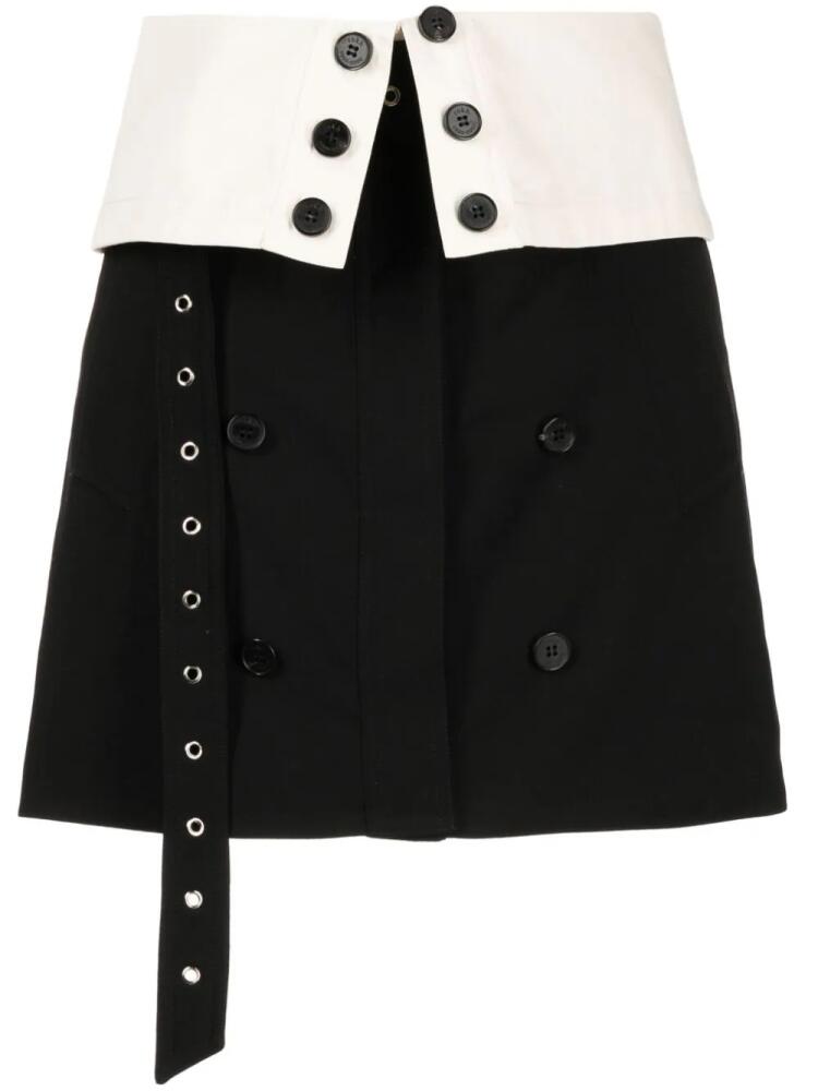 Rokh button flap-detail miniskirt - Black Cover