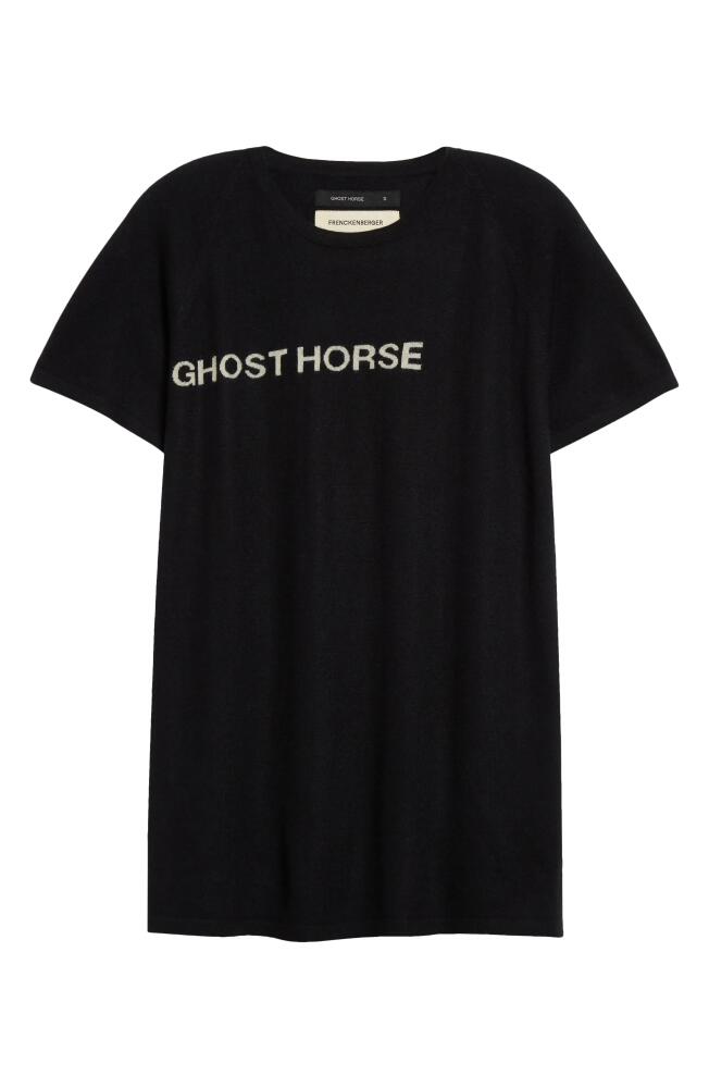 FRENCKENBERGER x Shane MacGowan Ghost Horse Raglan Sleeve Cashmere Sweater in Black /Writing Chalk Cover