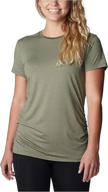 Columbia Leslie Falls Short Sleeve (Stone Green) Women's Clothing Cover