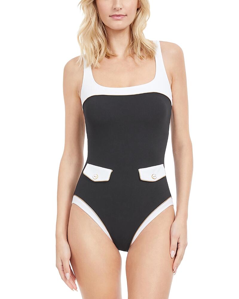 Gottex High Class Square Neck One Piece Swimsuit Cover