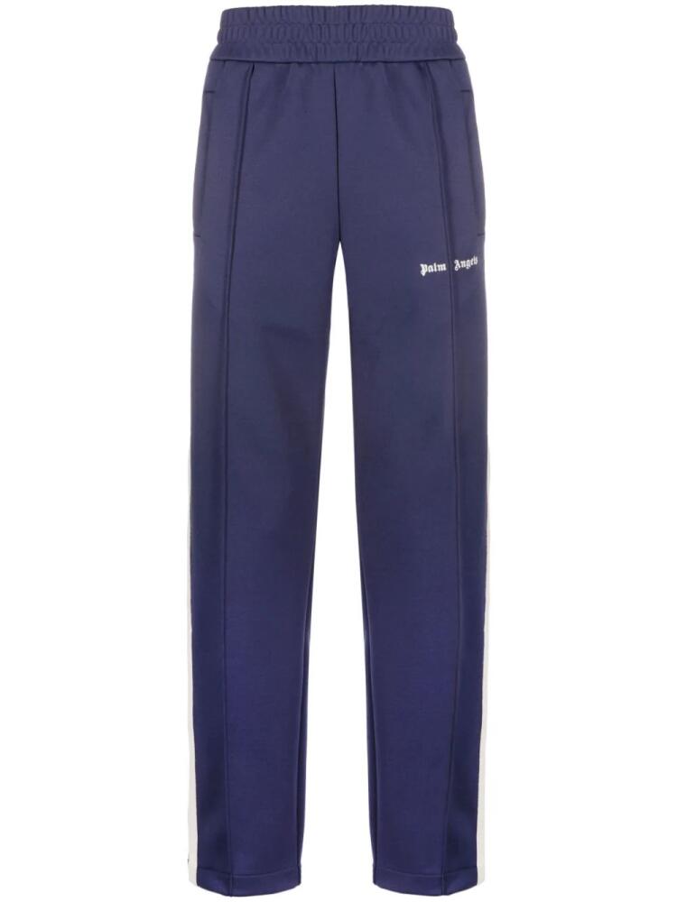 Palm Angels logo-print side-stripe track pants - Blue Cover