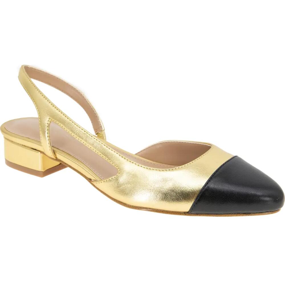 bcbg Tillie Slingback Cap Toe Pump in Dark Gold-Black Cover