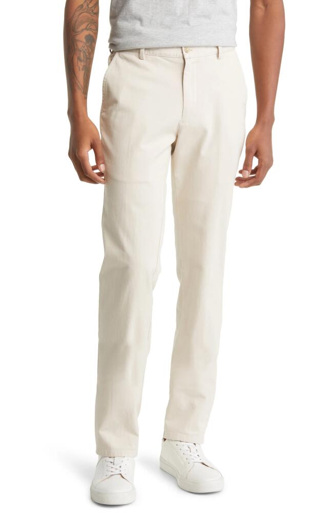 Peter Millar Pilot Flat Front Stretch Cotton Twill Pants in Stone Cover