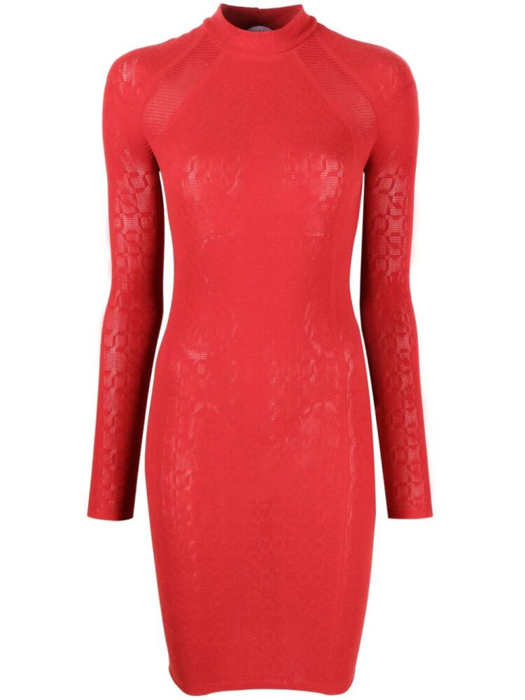 Wolford x Simkhai intricate warp-knit minidress - Red Cover