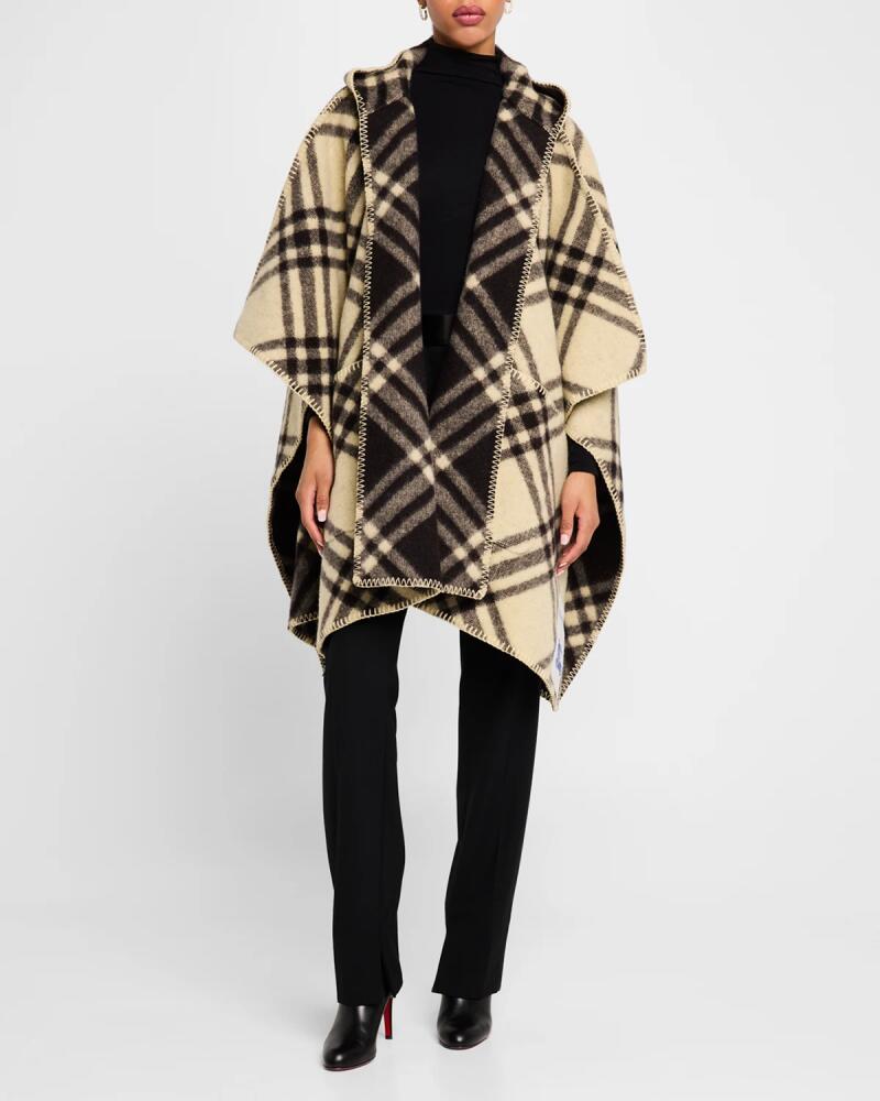 Burberry Catherine Reversible Check Hooded Cape Cover