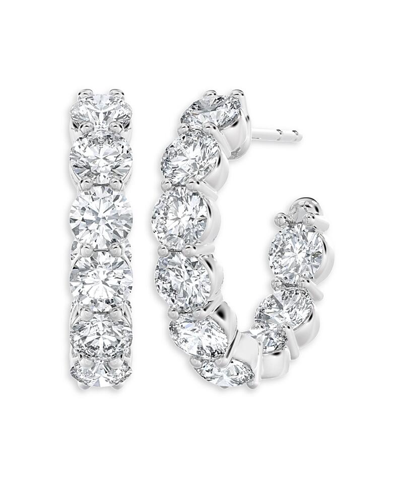 De Beers Forevermark Diamond Solitaire Huggie Hoop Earrings in 18K White Gold, 4.0 ct. t. w. Cover