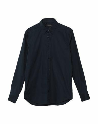 Messagerie Man Shirt Midnight blue Cotton, Elastane Cover