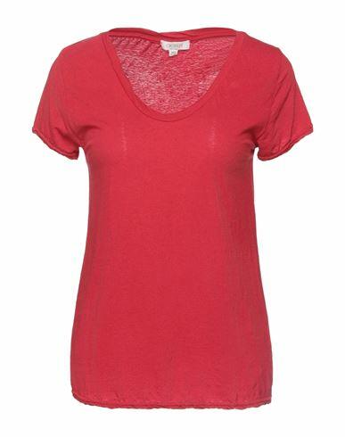 Crossley Woman T-shirt Brick red Cotton, Linen Cover