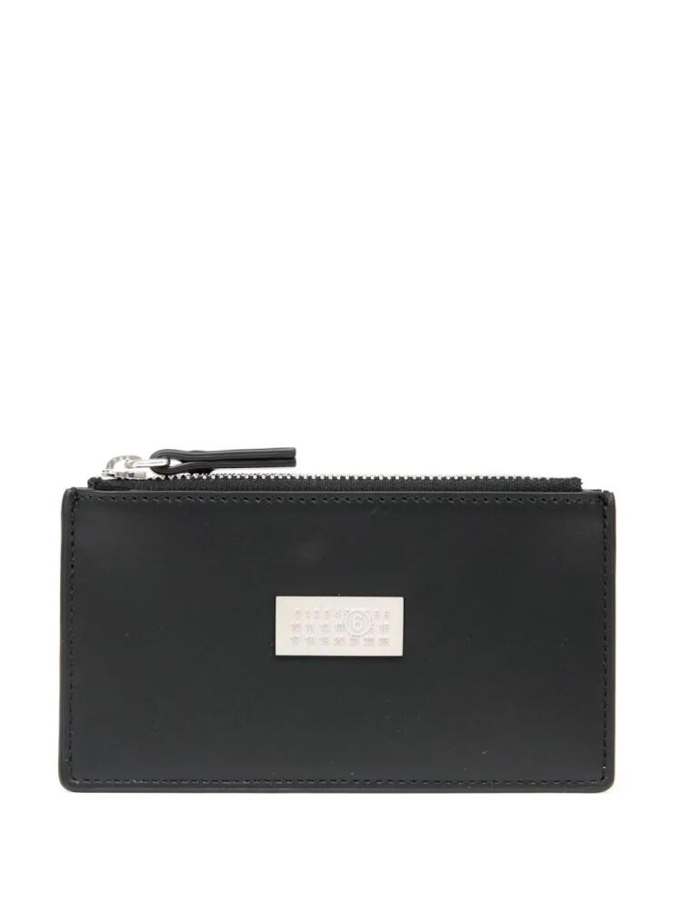 MM6 Maison Margiela numbers-motif leather wallet - Black Cover