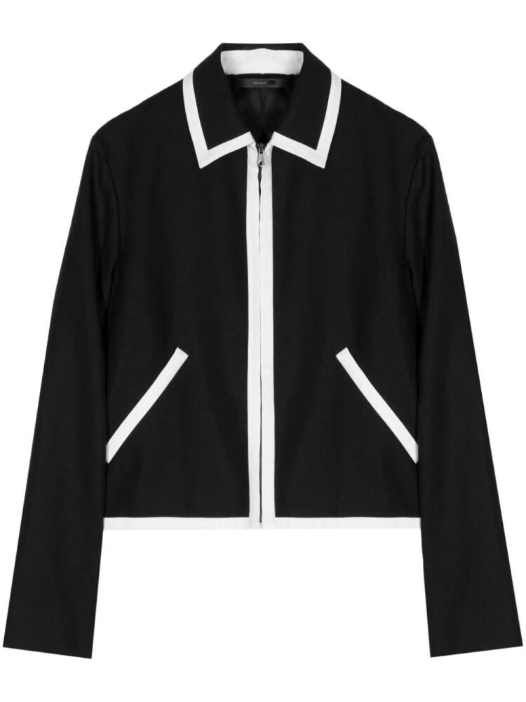 Paul Smith contrasting-detail linen jacket - Black Cover