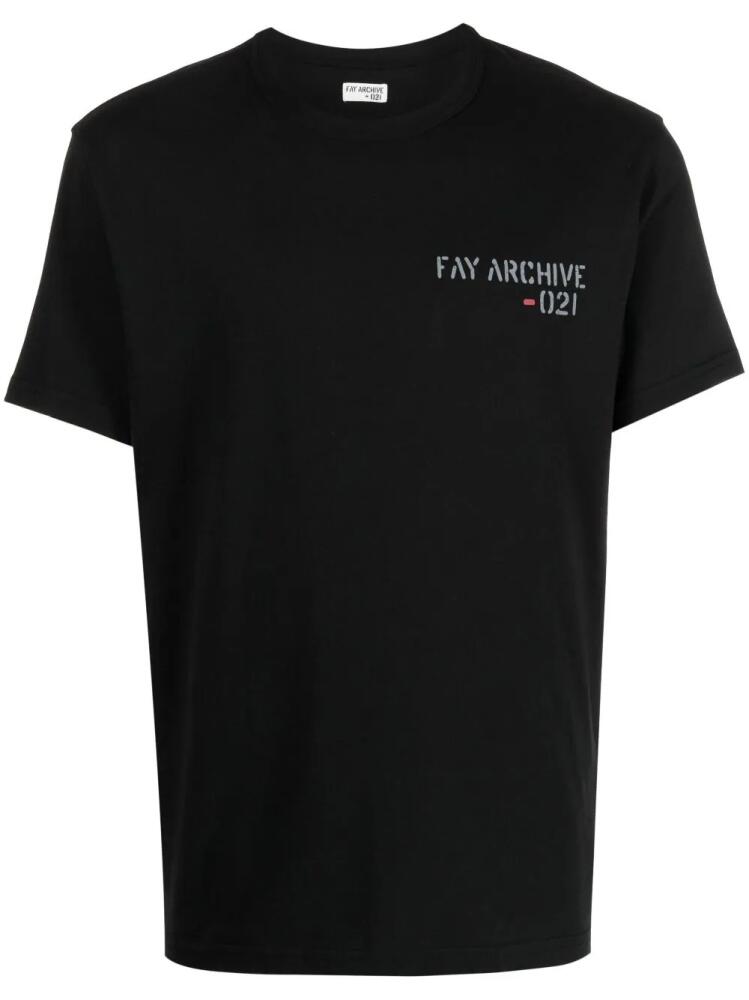 Fay logo-print cotton T-shirt - Black Cover