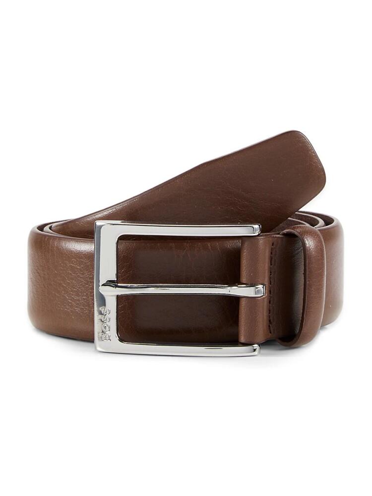 BOSS Men's Evan Leather Belt - Dark Brown Cover