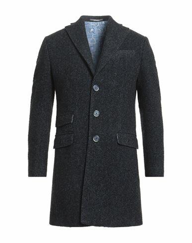 Havana & Co. Man Coat Blue Synthetic fibers, Wool, Cotton, Alpaca wool, Silk Cover