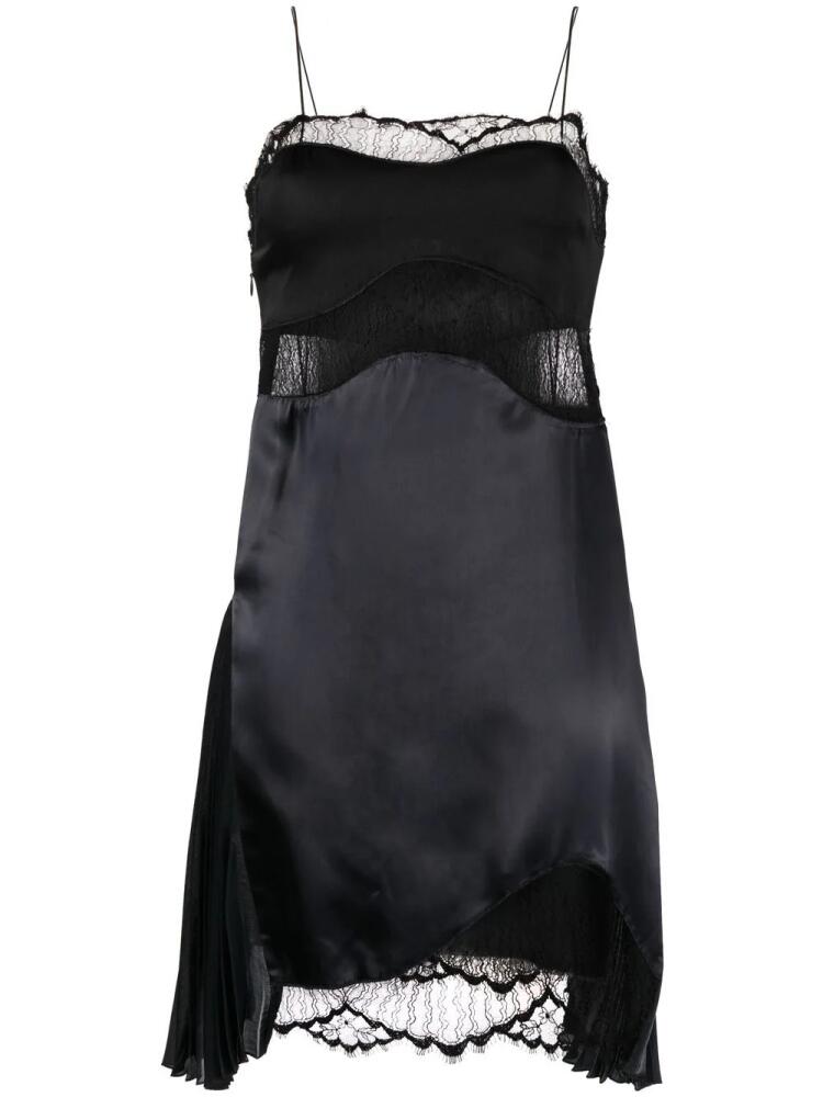 Victoria Beckham lace-detail satin slip dress - Black Cover