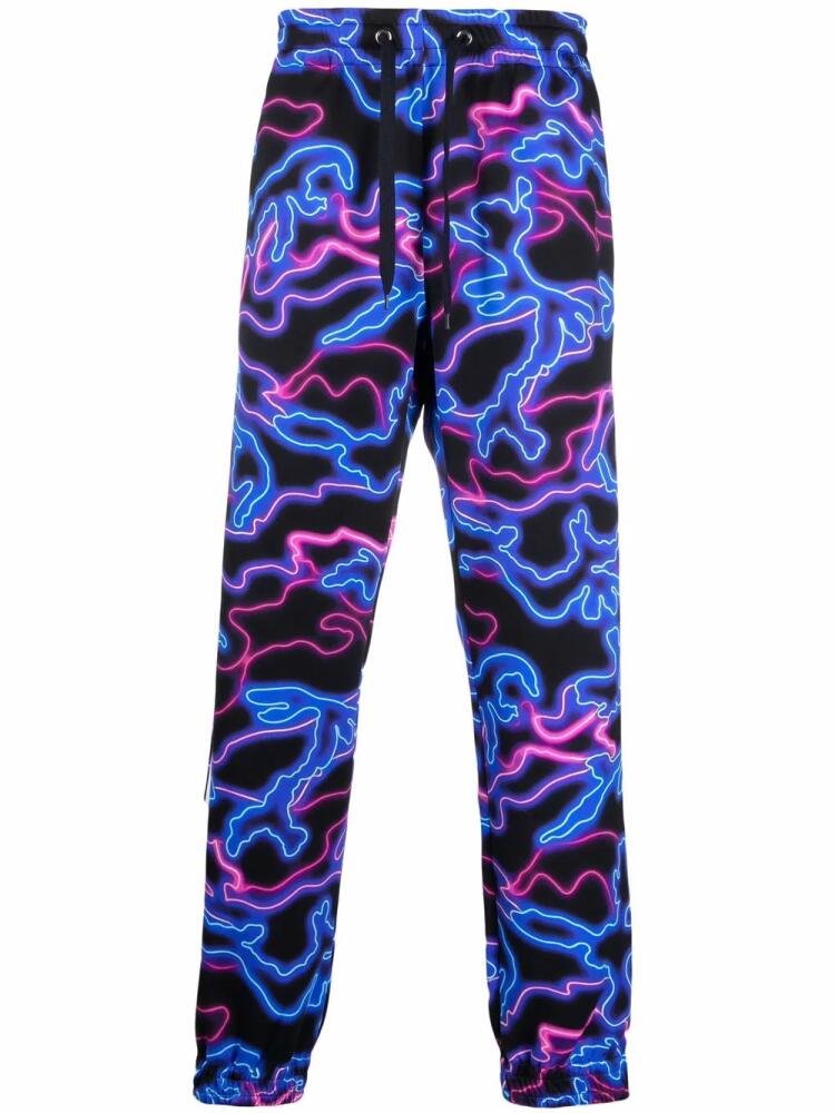 Valentino Garavani Neon Camou print track pants - Blue Cover