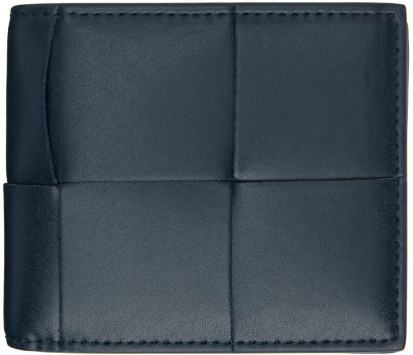 Bottega Veneta Navy Cassette Bi-Fold Wallet Cover