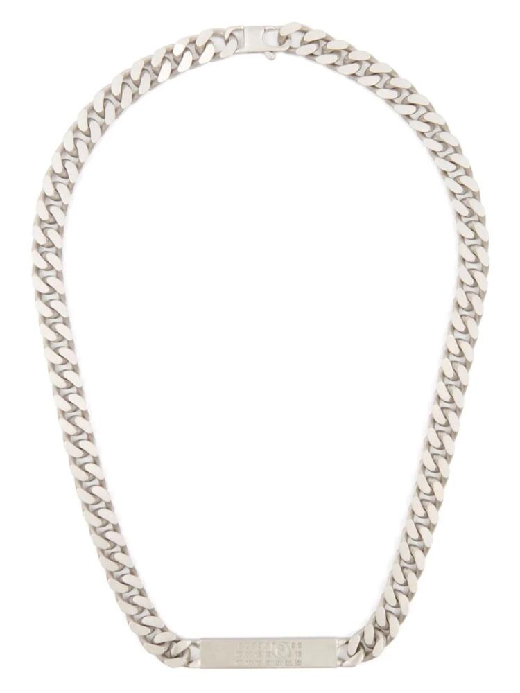 MM6 Maison Margiela Numbers-plaque chain necklace - Silver Cover