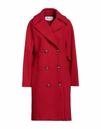 Silvian Heach Woman Coat Red Polyester Cover