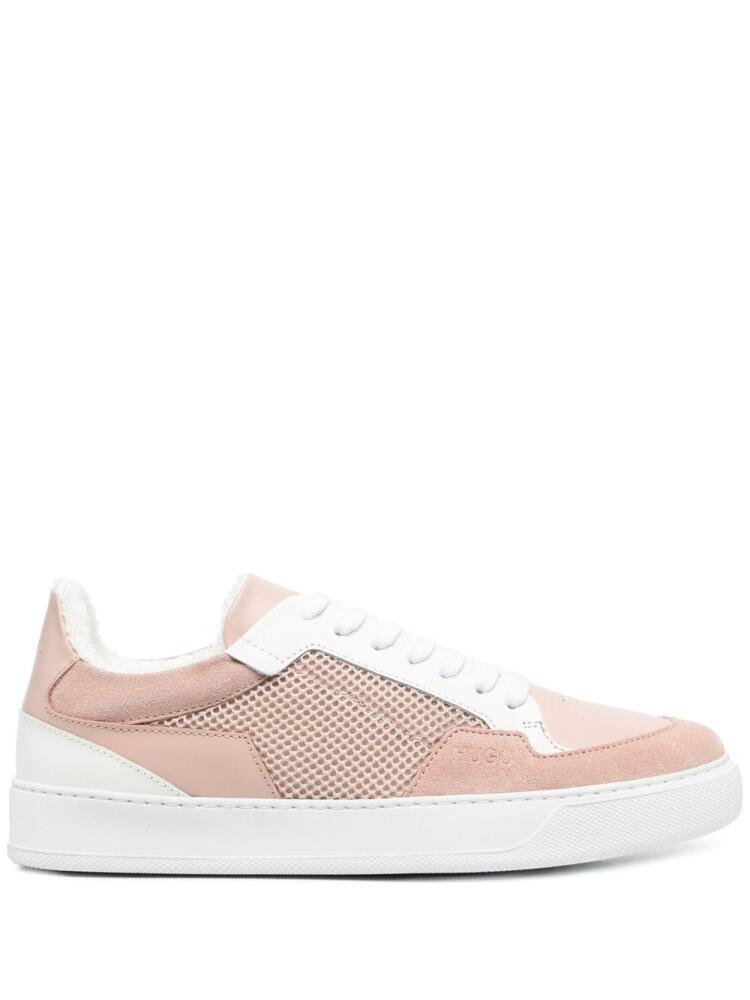 BOSS mesh-panel low-top sneakers - Pink Cover