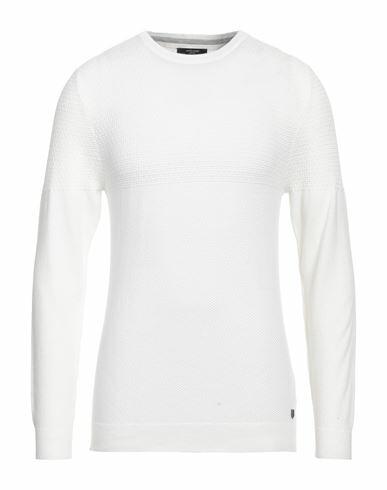 Jack & Jones Man Sweater White Organic cotton, Recycled polyester Cover