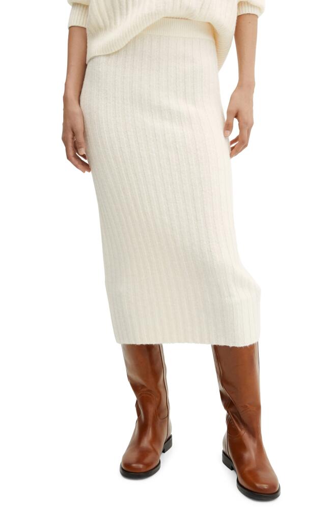 MANGO Rib Midi Sweater Skirt in Ecru Cover