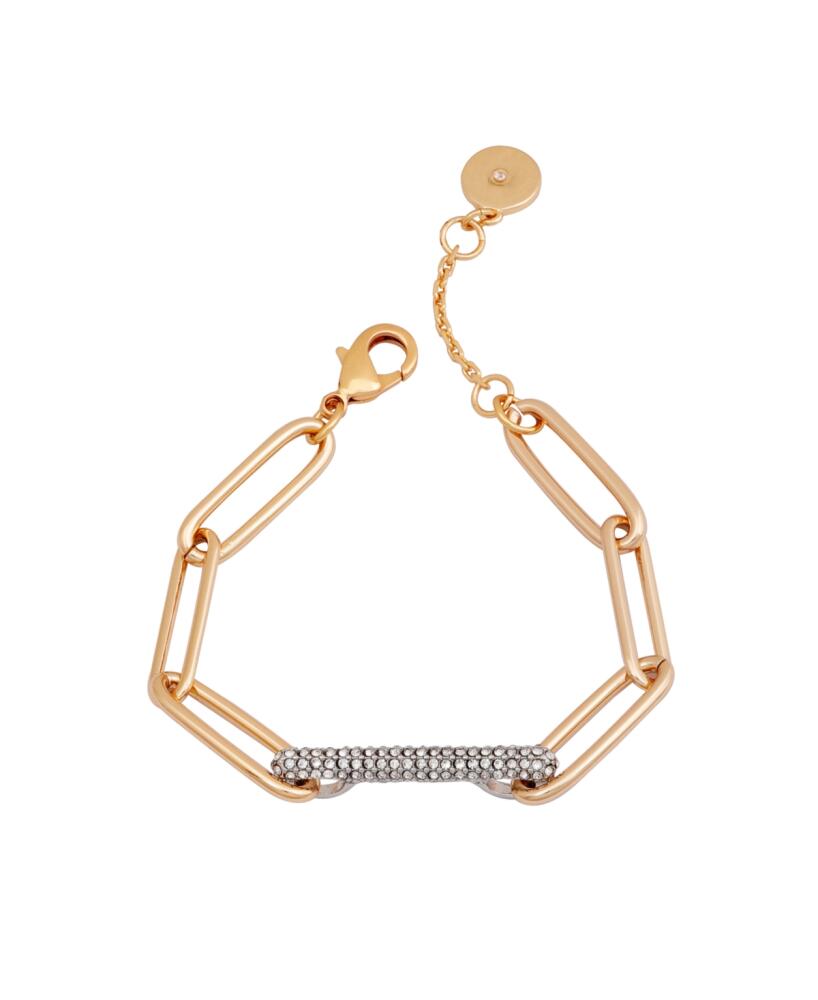 Vince Camuto Gold-Tone Pave Bar Paper Link Bracelet - Gold-Tone Cover