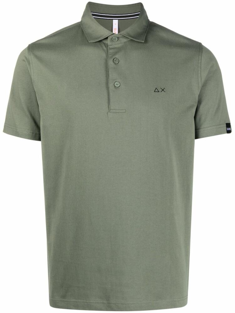 Sun 68 embroidered-logo cotton polo shirt - Green Cover