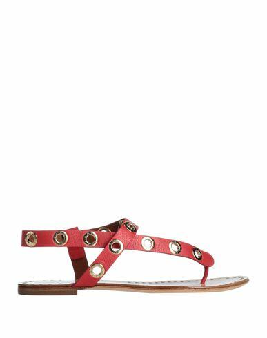 Trussardi Woman Thong sandal Red Soft Leather Cover