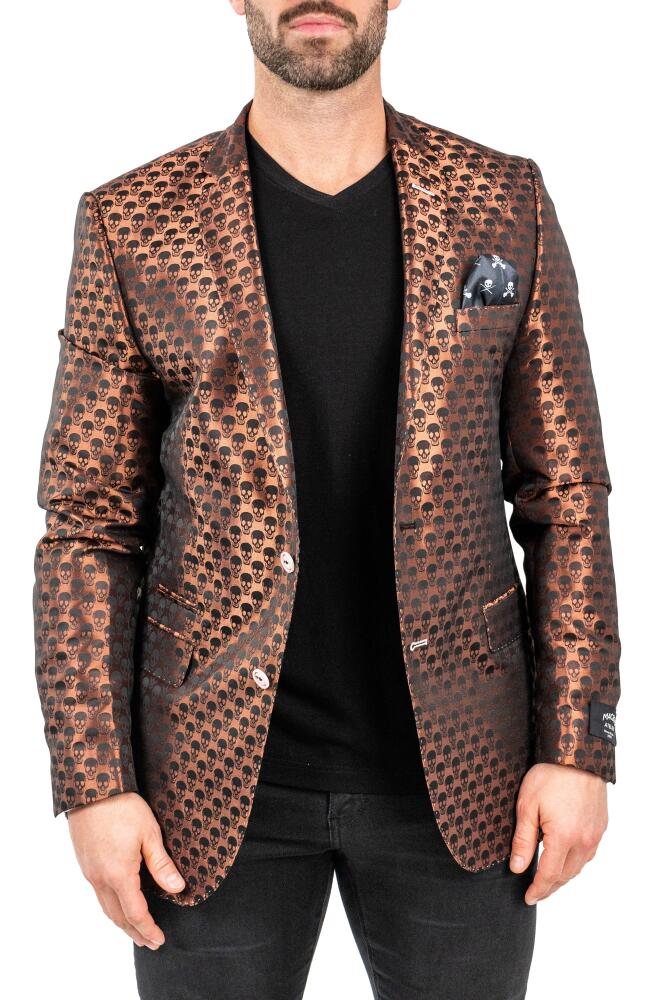 Maceoo Skull Repeat Sport Coat in Orange Cover