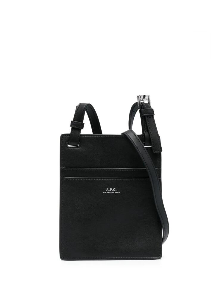 A.P.C. logo-print shoulder bag - Black Cover